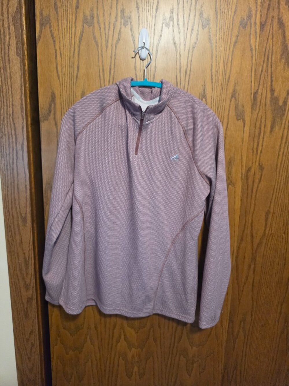 Adidas Golf Women's XL Heathered Dusty Rose Half-Zip Pullover